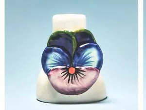 Anthropologie Francesca Kaye Floral Taper Candle Holder Purple Handpainted - Picture 1 of 2