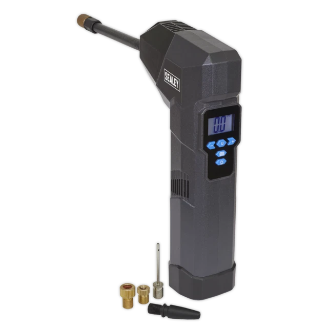 Sealey CTI120 Compact Rechargeable Tyre Inflator & Power Bank with Work Light - Black