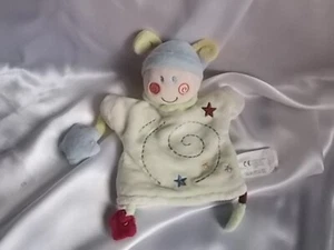 Doudou papillon, blanc, broderies spirales, étoiles, marionnette, Kiabi - Picture 1 of 1