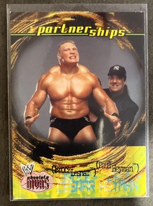 2002 Fleer WWE Absolute Divas Partnerships Brock Lesnar #49 Rookie RC Wrestling