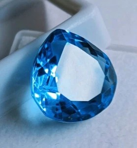 Pear Cut Loose Gemstone Certified 13.95 Ct Natural Rare Brazilian Blue Topaz - Picture 1 of 4