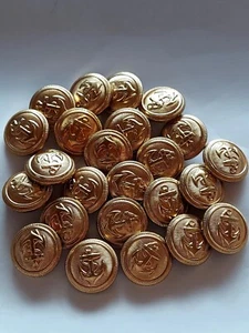 24 goldfarbene Metall Anker Knöpfe, 7/8" New Old Stock - Bild 1 von 4