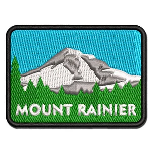Destination Mount Rainier National Park Embroidered Iron-On Patch Applique - Picture 1 of 5