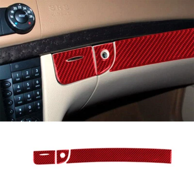 Red Carbon Fiber Interior Passenger Dashboard Cover Trim For Mercedes-Benz W211 - Image 1 of 4