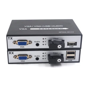 VGA extender KVM 1080P VGA over Fiber optic 20Km,Transmitter and Receiver 1 set - Afbeelding 1 van 6