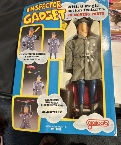 Vintage 1983 Galoob Inspector Gadget No. 7505 Magic Features 20 Moving Parts Cover