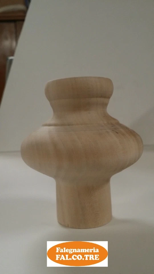 GAMBA PIEDE IN LEGNO AYOUS A CIPOLLA PER MOBILI Ø 87 MM H. 100 MM TORNITO. - Immagine 1 di 1
