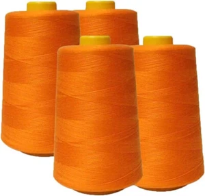 4Pack of 6000 Yard Spools Sewing Thread All Purpose Spun Polyester Overlock Cone - Picture 1 of 53