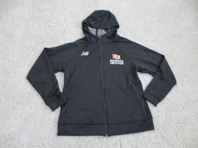 New Balance Travel Hoodie Women Medium Black Adult Scuba Hood University Denver - Image 1 of 4