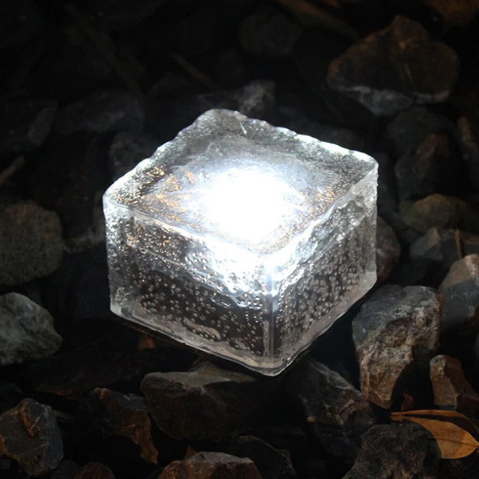 Solar Pflastersteine Wegbeleuchtung Glasbaustein mit Lichtsensor, - Bild 1 von 1