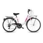 Bici 24 venere 6 velocità rosa bianco summertime city bike per donna Dino Bikes