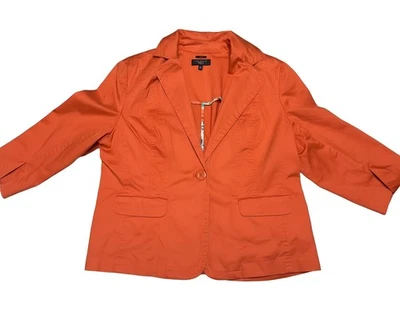 Blazer Chaqueta Talbots Elastizada Talla 18W Naranja Blazer A Medida Informal Negocios Foto 1 de 4