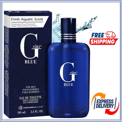 PB Parfums Belcam G Eau Blue Eau de Toilette Spray - Colonia para Hombres 3.4 Fl Oz Foto 1 de 4