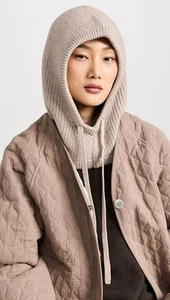RAG & BONE CAROLINA LANA PUNTO CAPUCHA CON LAZOS TAUPE OS NUEVO CON ETIQUETAS - Imagen 1 de 14