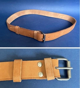 Ceinture en Cuir Militaire Vintage Authentique - Marron (Détaillé) - Picture 1 of 13