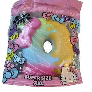 Juguete súper suave Sanrio Hello Kitty Donut Squishy de Hamee Rainbow Drizzle XXL - Imagen 1 de 4