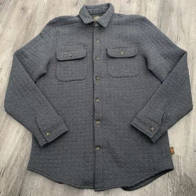 Camisa acolchada con botones para exteriores St. Johns Bay para hombre talla pequeña gris bolsillos para chamarra Foto 1 de 4