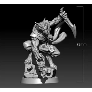 1/24 75mm 3D Print Model Kit Warrior Tiger Master Fairy Tales Unpainted - Picture 1 of 2