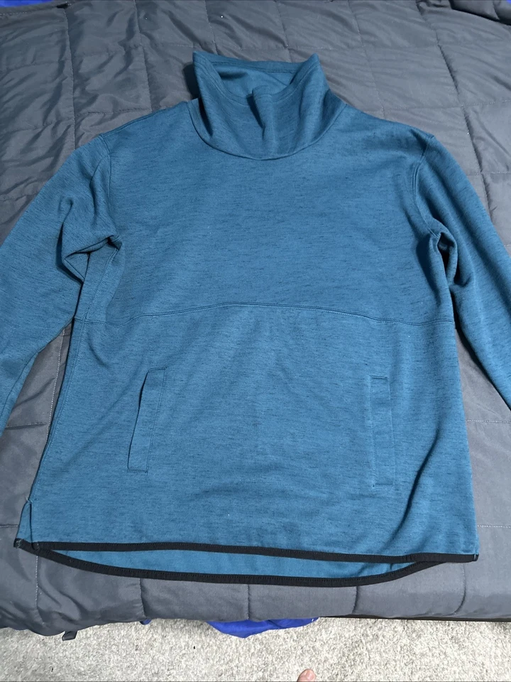 Poncho grande con bolsillos Tek Gear verde azulado manga larga polar camisa para hombre Foto 1 de 4