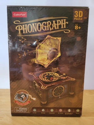 Sealed Cubicfun 3D Puzzle PHONOGRAPH RECORD PLAYER w/music box - Image 1 of 4