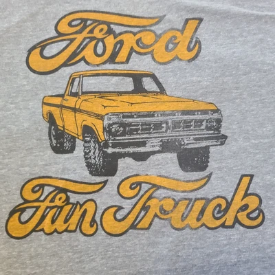 Lucky Brand Men's XL Extra Large Gray Yellow Fun Truck Ford T-Shirt VGC - Image 1 of 4