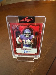 2025 LEAF METAL HALLOWEEN JUSTIN JEFFERSON ENCASED AUTO AUTOGRAPH CARD #D 2/13 - Picture 1 of 2