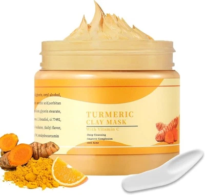 Turmeric Clay Mask with Vitamin C Dark Spot Remover for Face 120G - Image 1 of 4