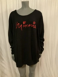 Torrid Disney Minnie Mouse Red Sequin Knit Sweater Women’s 3/XL Black Scoop Neck - Picture 1 of 14
