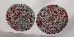 Pioneer Woman Trivet Vintage Floral set of (2) Braided 8.75" Diameter Cotton - Picture 1 of 4