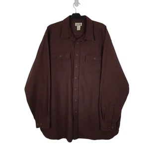 Camicia L.L.BEAN marrone spessa pesante manica lunga cotone uomo XXLT - Foto 1 di 4