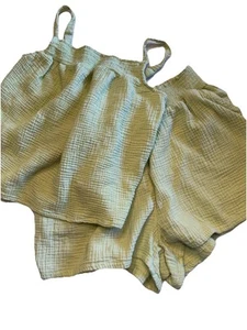 Joyspun Shorty Pyjama Schlafanzug Nachtwäsche Set Gr. L 12-14 grün Träger Stretch Taille/Top - Bild 1 von 21