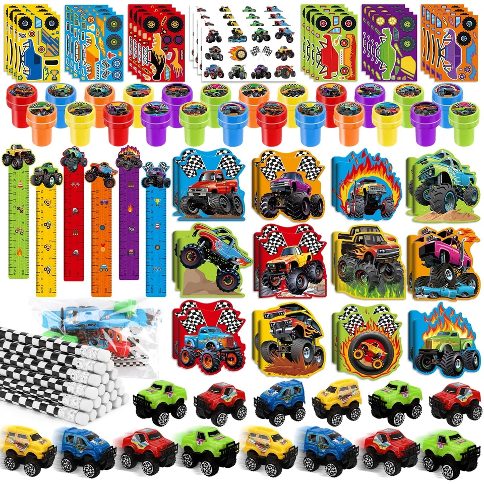 192 Piezas Monster Truck Favores de Fiesta Camión Coche Cumpleaños Estampadores Pegatinas Escuela... Foto 1 de 4