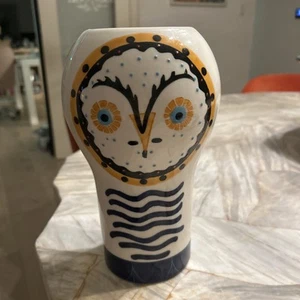 West Elm 9.25” Fairy Tale Whimsical Barn Owl Art Floral Vase - Picture 1 of 6