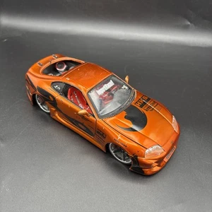 Jada Toys Import Toyota Supra HKS Burnt Orange Die Cast 1/24 Scale DAMAGED READ! - Picture 1 of 24