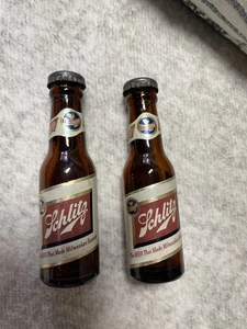 Vintage Schlitz Bierflasche Salz und Pfefferstreuer Glas BoxGJ - Bild 1 von 5