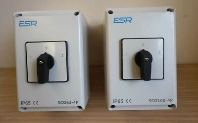 ESR 63AMP 100AMP 4 POLIG IP65 GESCHLOSSENER WECHSELSCHALTER GROSS WETTERFEST