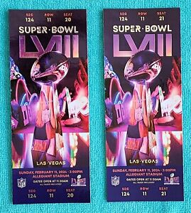 2 - SUPER BOWL LVIII AUTHENTIC GAME TICKETS  DIRECT from NFL ACTUAL SEAT NUMBERS
