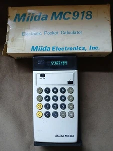 Ultra Rare Vintage MIIDA MC 918 Calculator Tested and Working Japan Original Box - Picture 1 of 7