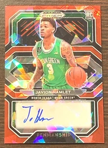 2021-22 Panini Prizm Draft Picks Javion Amleto Penmanship Red Ice Rookie Auto - Foto 1 di 2