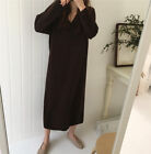 Pull femme robe de décalage col en V tricoté coréen manches longues amples automne hiver
