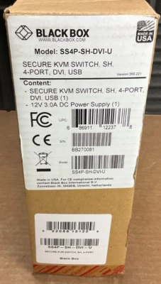 BlackBox Secure KVM Switch 4 port SS4P-SH-DVI-U ✅❤️️✅❤️️ BRAND NEW ! ✅❤️️✅❤️️ - Image 1 of 4