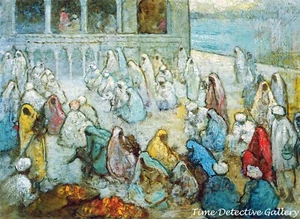 "Amristar - India" (Oil on Canvas) by Charles W. Bartlett - Historic Art Print - Picture 1 of 1