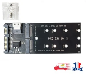 Adaptateur Slimline SAS SFF-8654 vers NVME M2 / NGFF SSD + SATA vers M2 NGFF SSD - Afbeelding 1 van 9