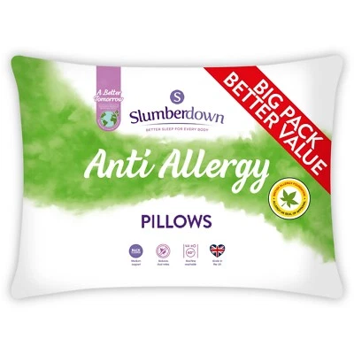Slumberdown Anti Allergy Soft/Medium/Firm Pillows
