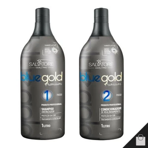 Salvatore Blue Gold Premium Brazilian Keratin Treatment Blowout 2x1L - Salvatore - Picture 1 of 5