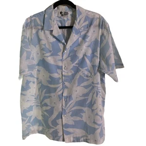 Camisa Aloha hawaiana floral blanca azul claro HIlio Hattie XL - Imagen 1 de 5
