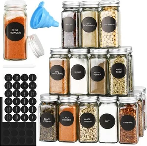 12/24/36/48pcs Glass Spice Jars, 4oz Empty Spice Jars with Metal 12pcs 4oz Set - Picture 1 of 2
