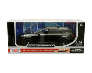 Motormax 1:24 2022 Ford Police Interceptor Utility Black 76990 Diecast Model Car - Picture 1 of 1