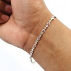Gift For Her Natural Cubic Zirconia Chain Vintage Bracelet 925 Silver R51