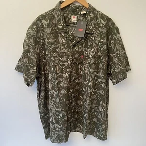 Levi's Camper Revere collar shirt in green print Short Sleeve XXL New With Tags - Picture 1 of 10